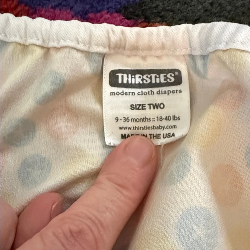 Thirsties diaper cover, GUC, size Two, Snap closure, adjustable snaps